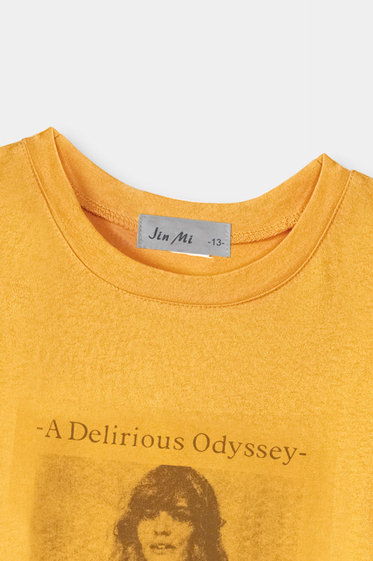 Boys Imported Graphic Printed Orange T-Shirt