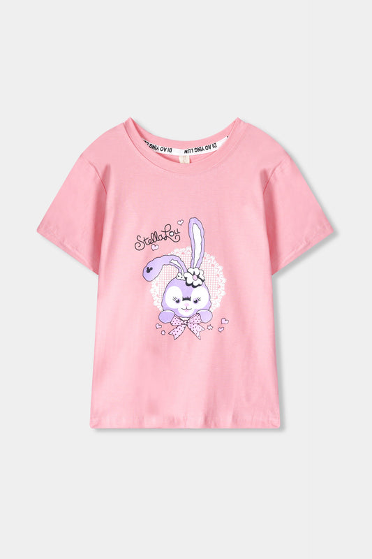 Girls Imported Soft Cotton Graphic Printed T-Shirt