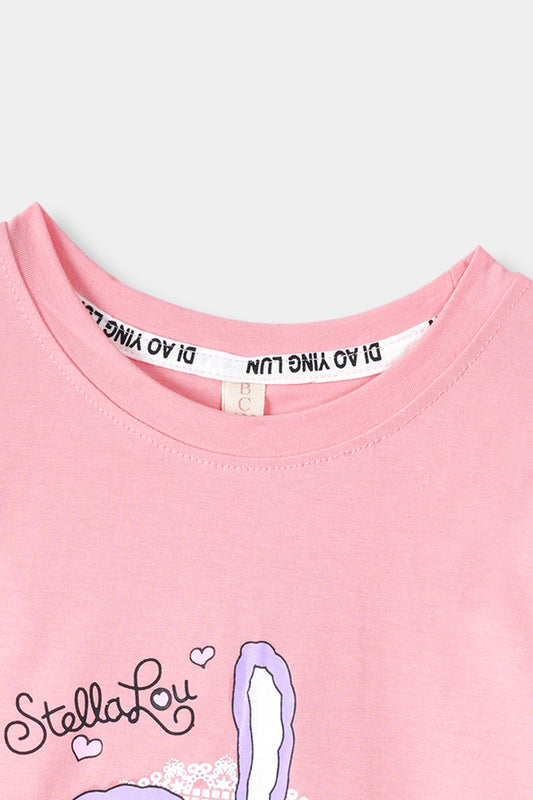 Girls Imported Soft Cotton Graphic Printed T-Shirt