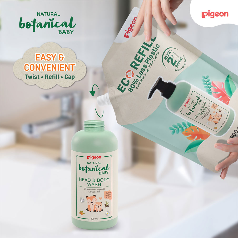 Pigeon Botanical Baby Head & Body Wash Refill 900ML