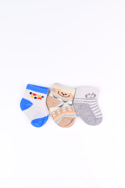 Imported Socks for Baby Boy, Set of 3 Pairs
