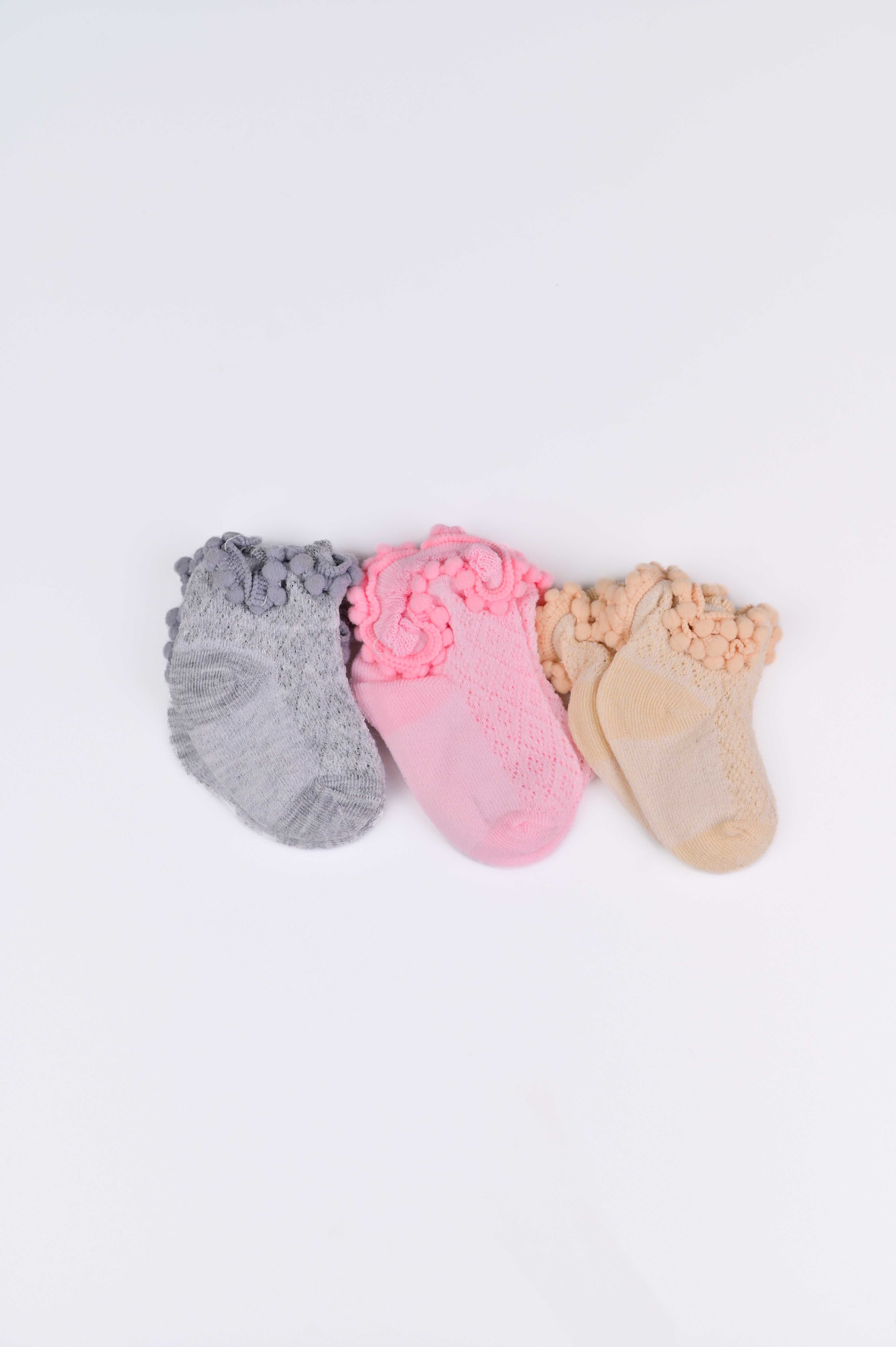 Imported Fancy Socks for Baby Girl, Set of 3 Pairs