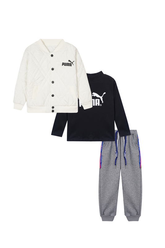 Puffer Jacket / Fleece Trouser / Soft Velvet Sweat Shirt
